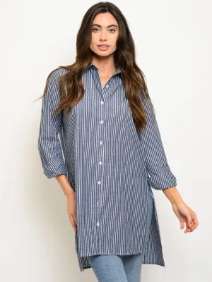 WOMEN'S LONG SLEEVE BUTTON UP TOP