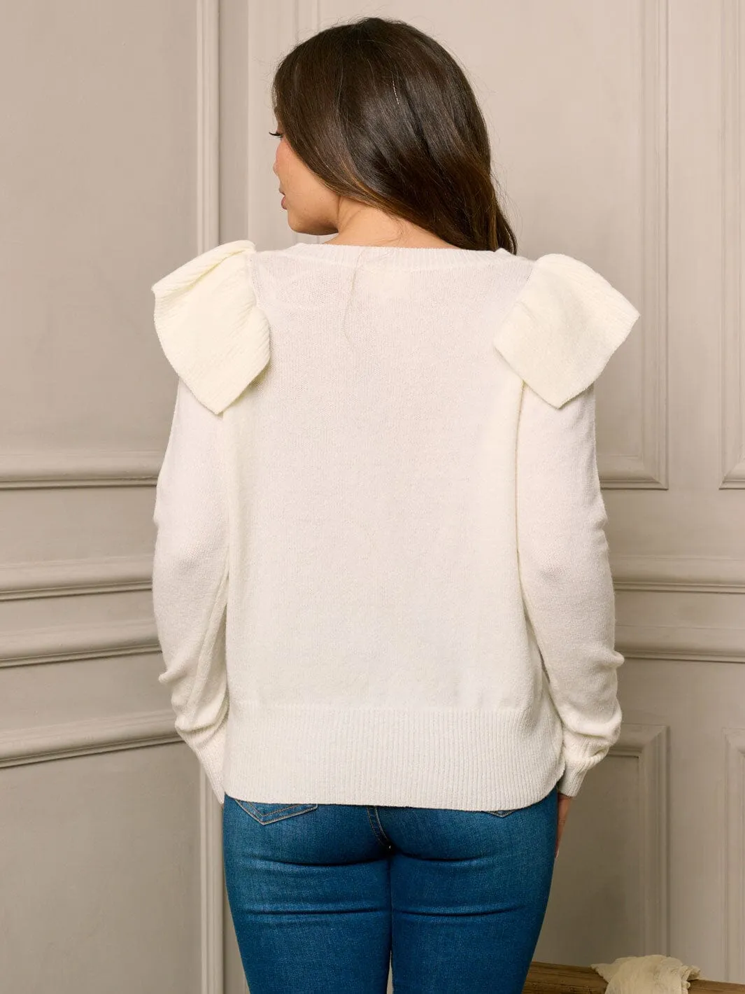 WOMEN'S LONG SLEEVE RUFFLE DETAILED BLOUSE TOP